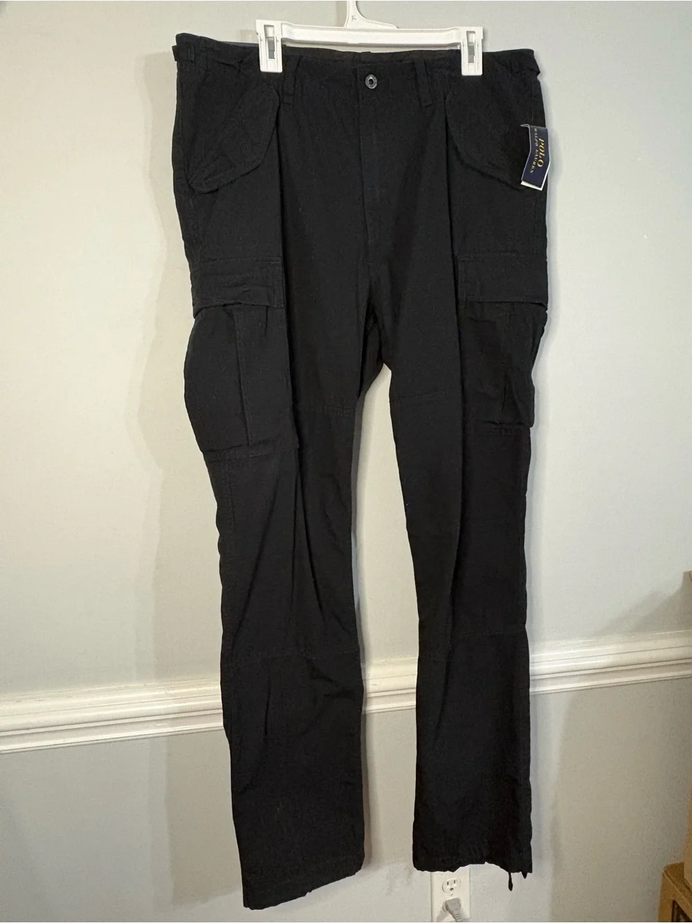 NWT Polo Ralph Lauren Utility Cargo Pants Black Classic Fit 36x36
